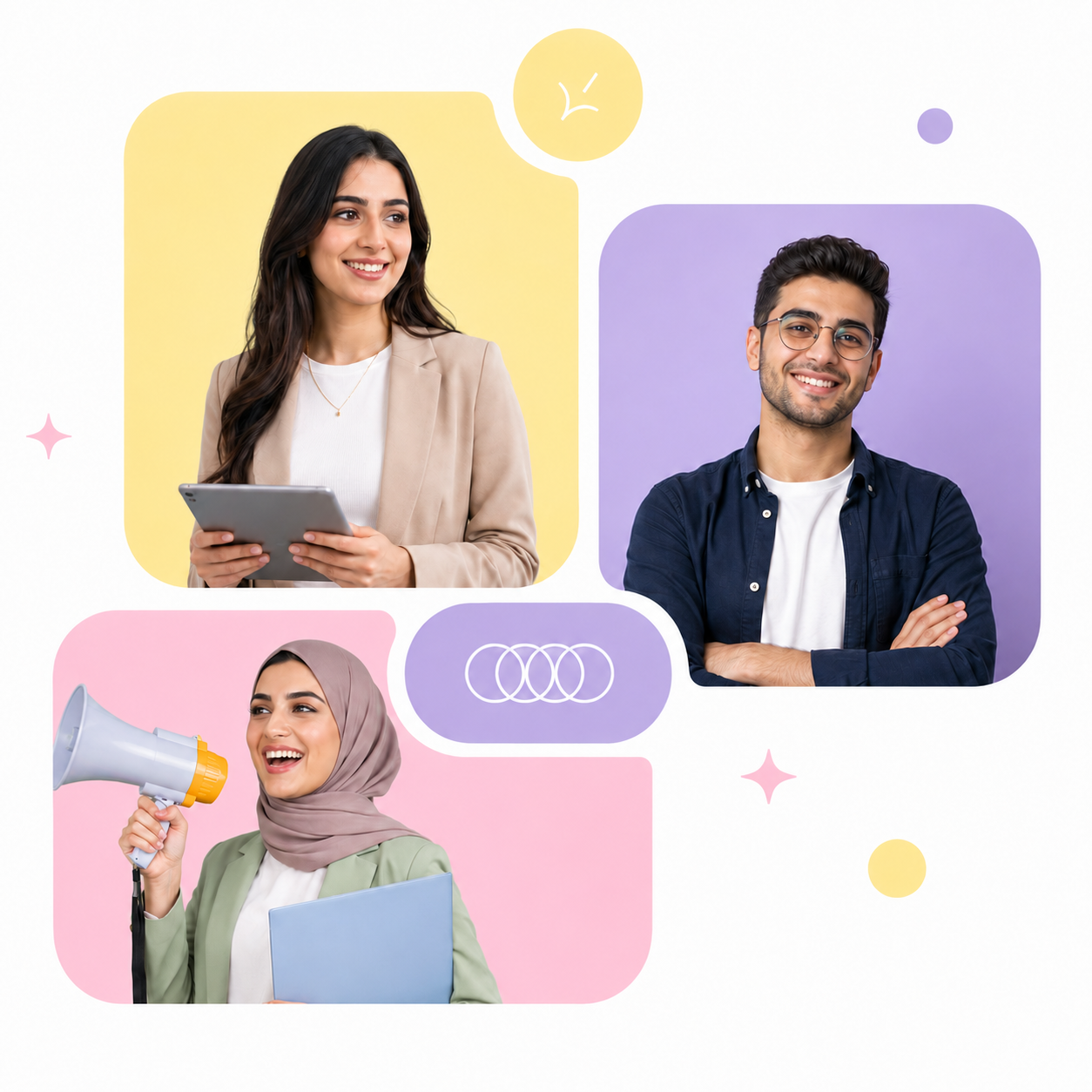 فريق إبداعي يجمع بين الأفكار والتقنية والنمو